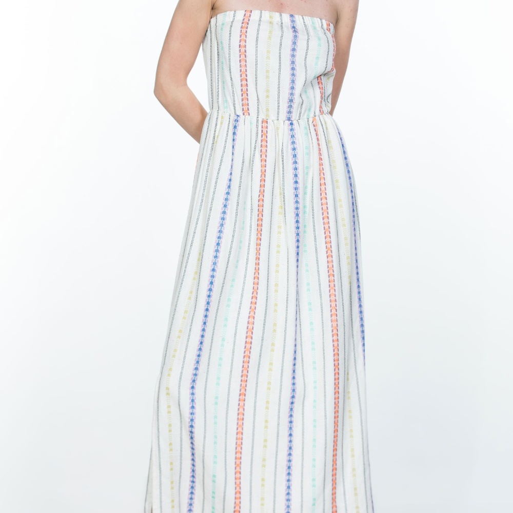 MULTI COLOR TUBE TOP MAXI DRESS